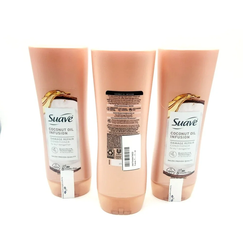 3-Pack Suave Conditioner 15oz Each Coconut Oil Daily Moisture‎ Care